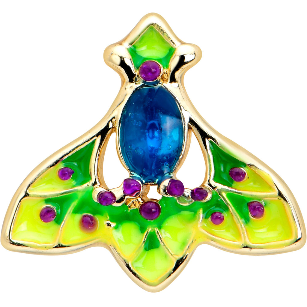 20G 7mm Blue Gem Tropic Fan L Shape Nose Ring