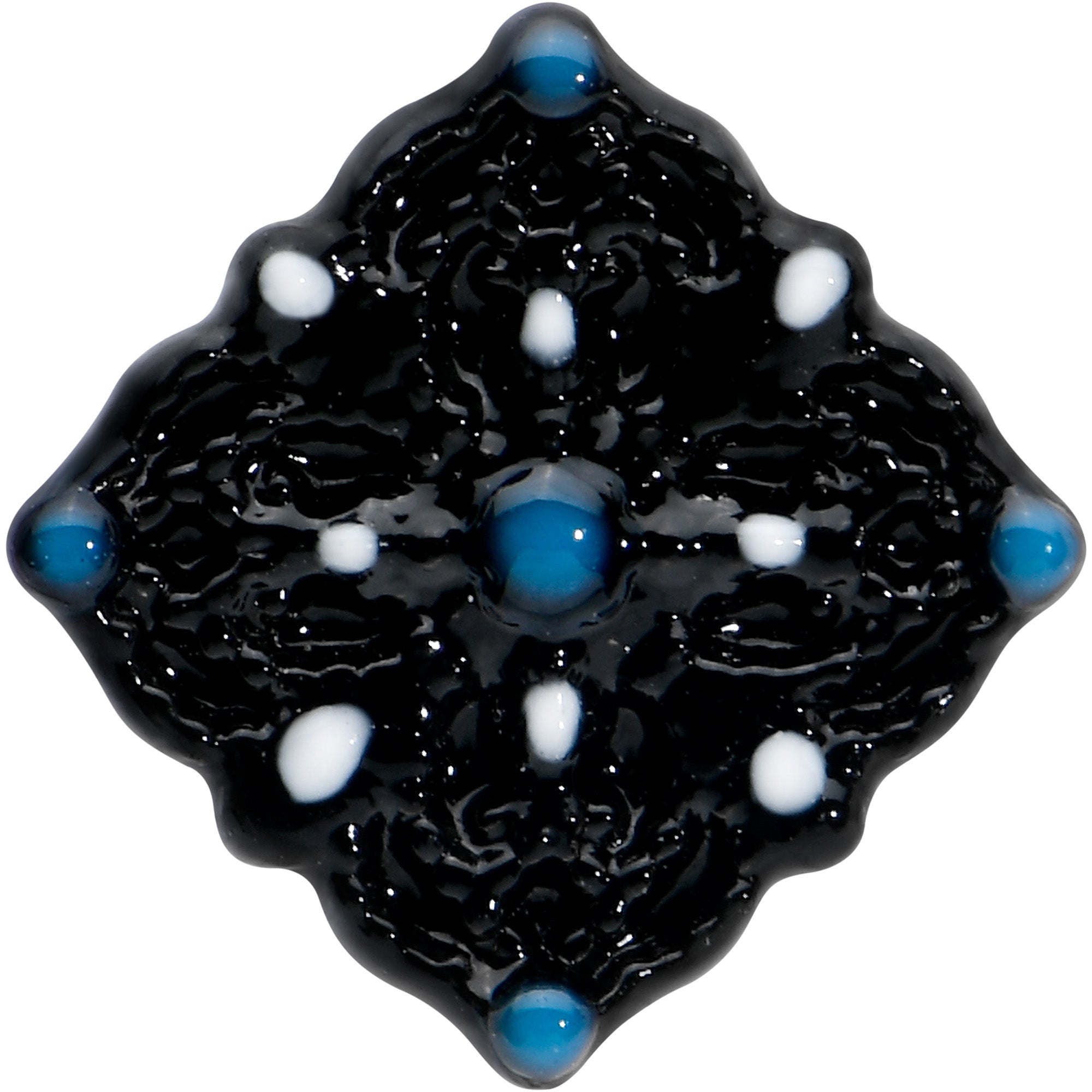 20G 1/4 Black Lacy Rhombus Nose Bone