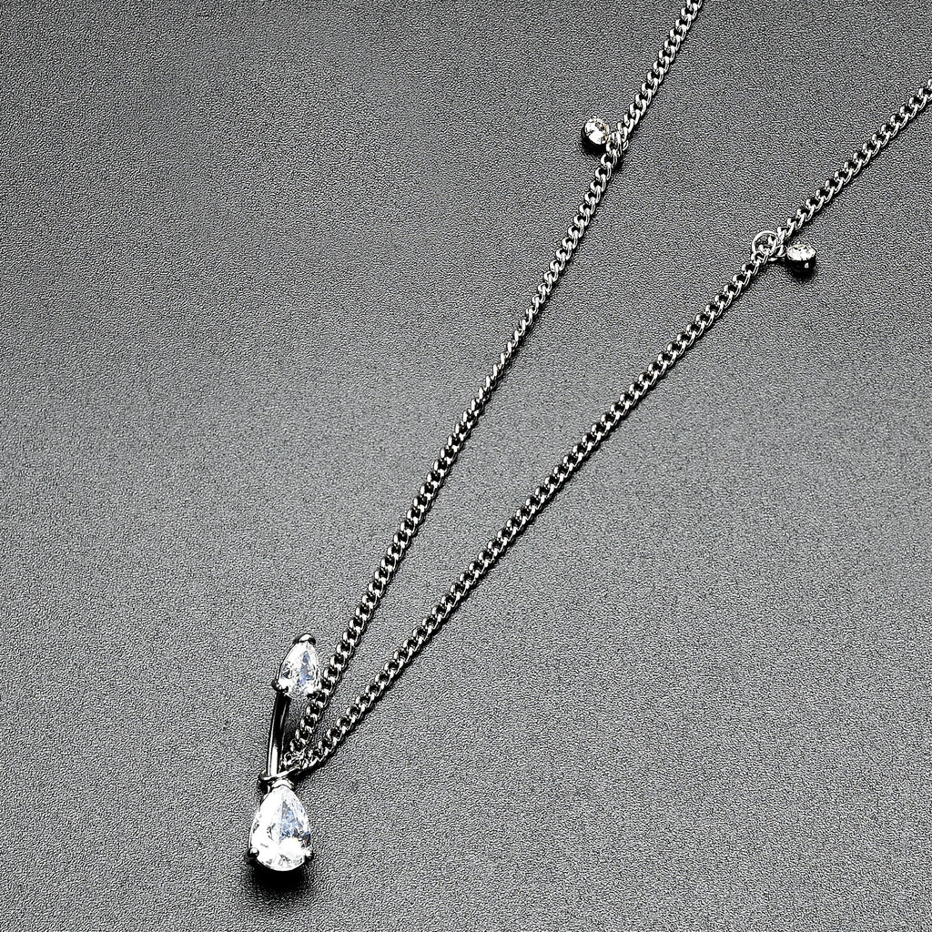 Clear Gem Double Drop Double Mount Belly Ring Belly Chain