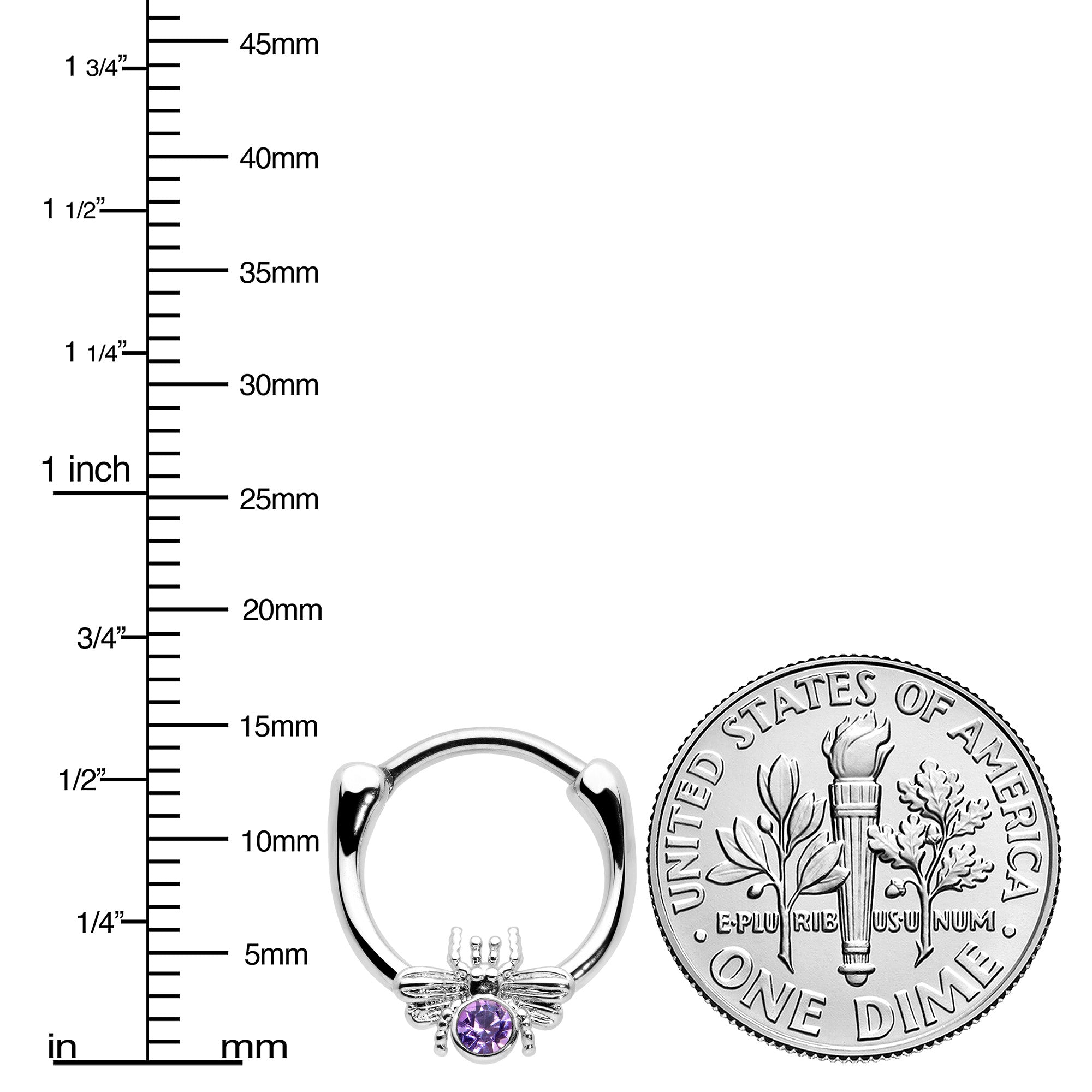 16G 5/16 Purple Gem Ultra Fly Cartilage Clicker