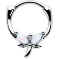 16G 5/16 White Faux Opal Simple Style Dragonfly Cartilage Clicker