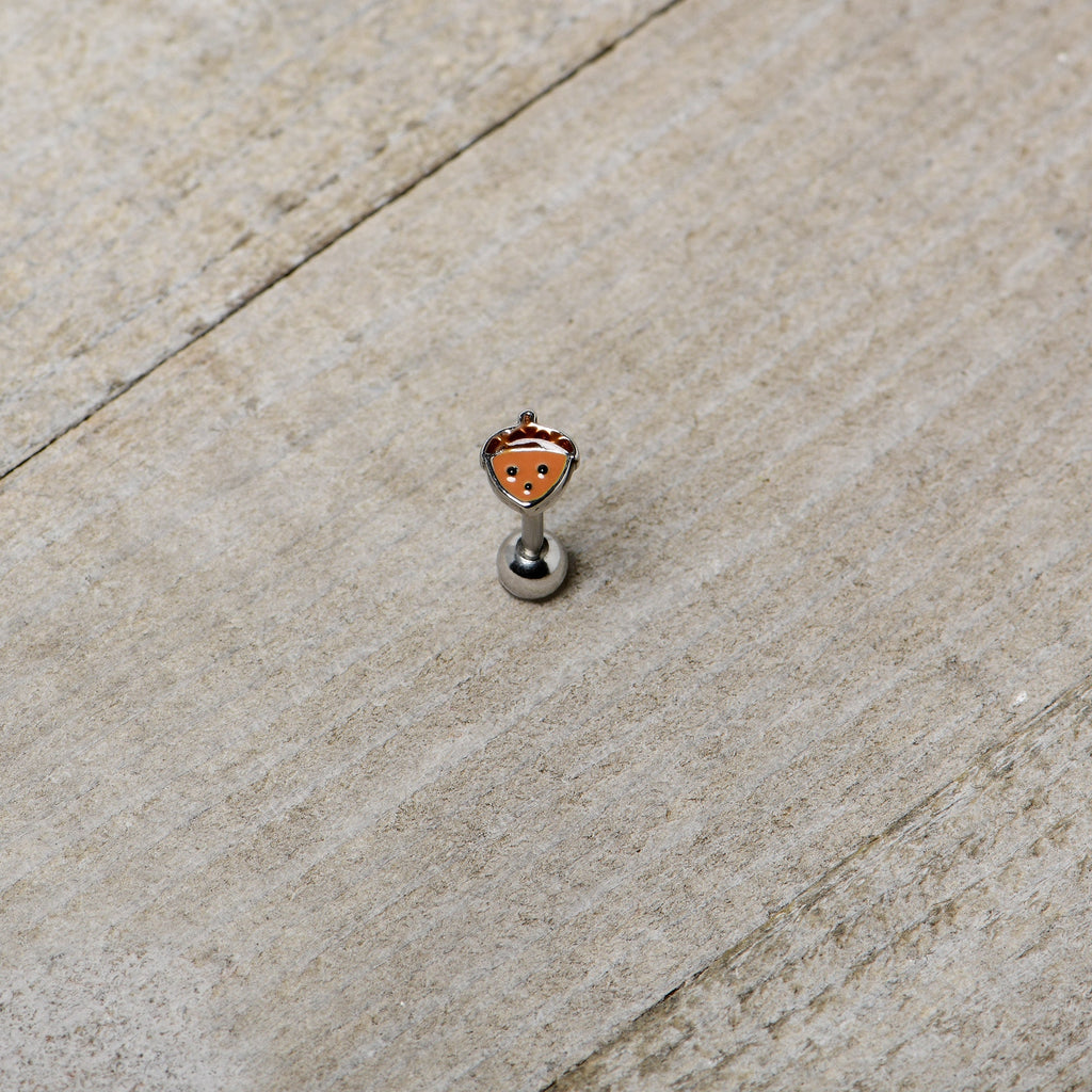 16G 5/16 Acorn Face Brown Autumn Cartilage Tragus Earring