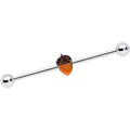 14G Autumn Acorn Brown Orange Industrial Barbell 38mm