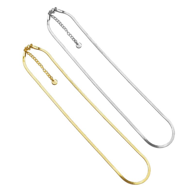 Dainty herringbone Chain Necklace, sku#B336