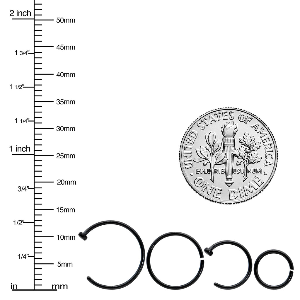 20G 12 Pack ASTM F-136 Implant Grade Titanium Hoop Nose Ring Septum Cartilage Ear Hoop Earring Set
