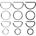 20G 12 Pack ASTM F-136 Implant Grade Titanium Nose Hoop D Shaped Septum Ring and Cartilage Ear Hoop Earring Set