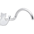 20G 1/4 Silhouette Kitty Cat Left Side Nose Screw