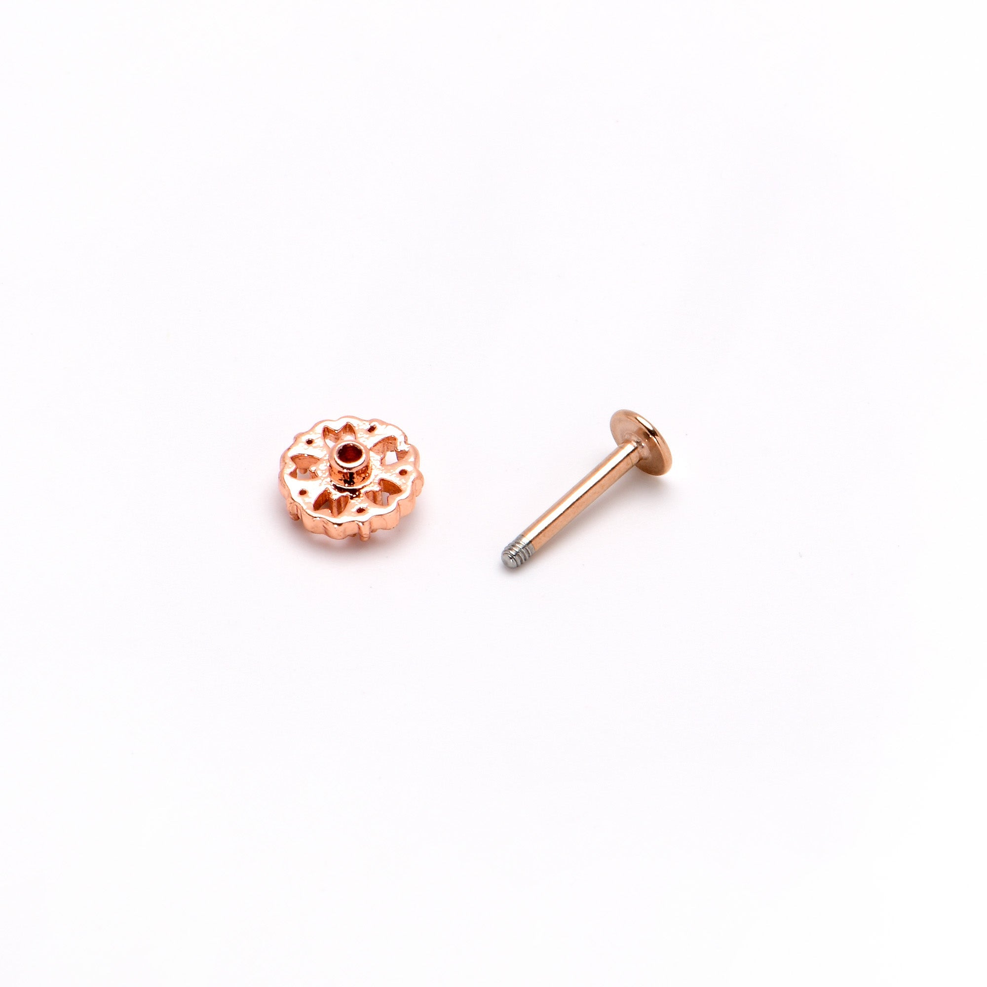 16G 5/16 Purple Tourmaline Rosy Tone Flower Labret Monroe Tragus