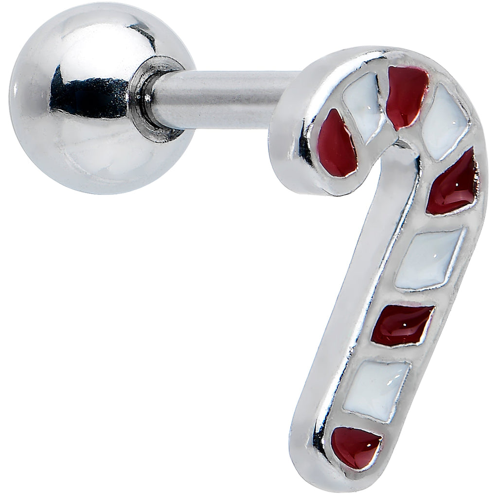 16G 1/4 Clear Gem Stocking Candy Cane Cartilage Earring Set of 3