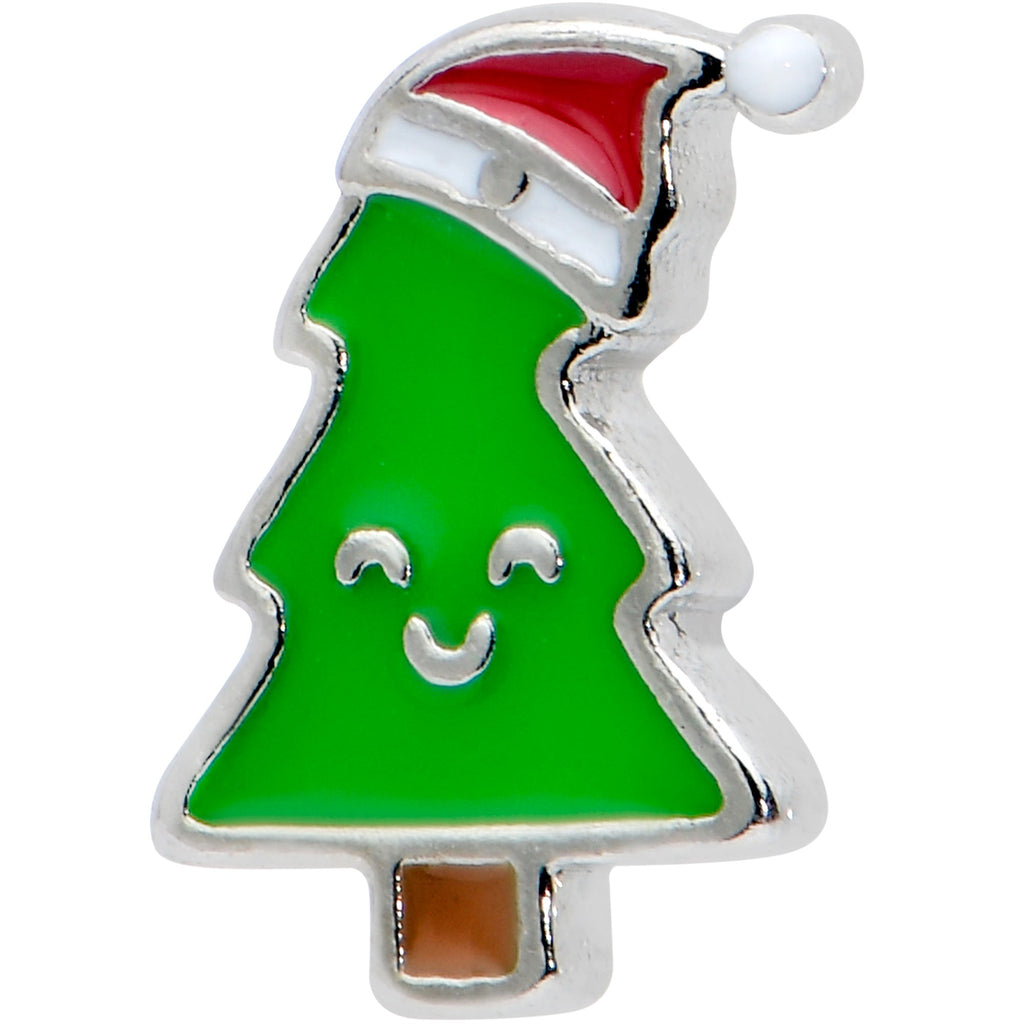 16G 5/16 Happy Christmas Tree Hat Labret Monroe Tragus