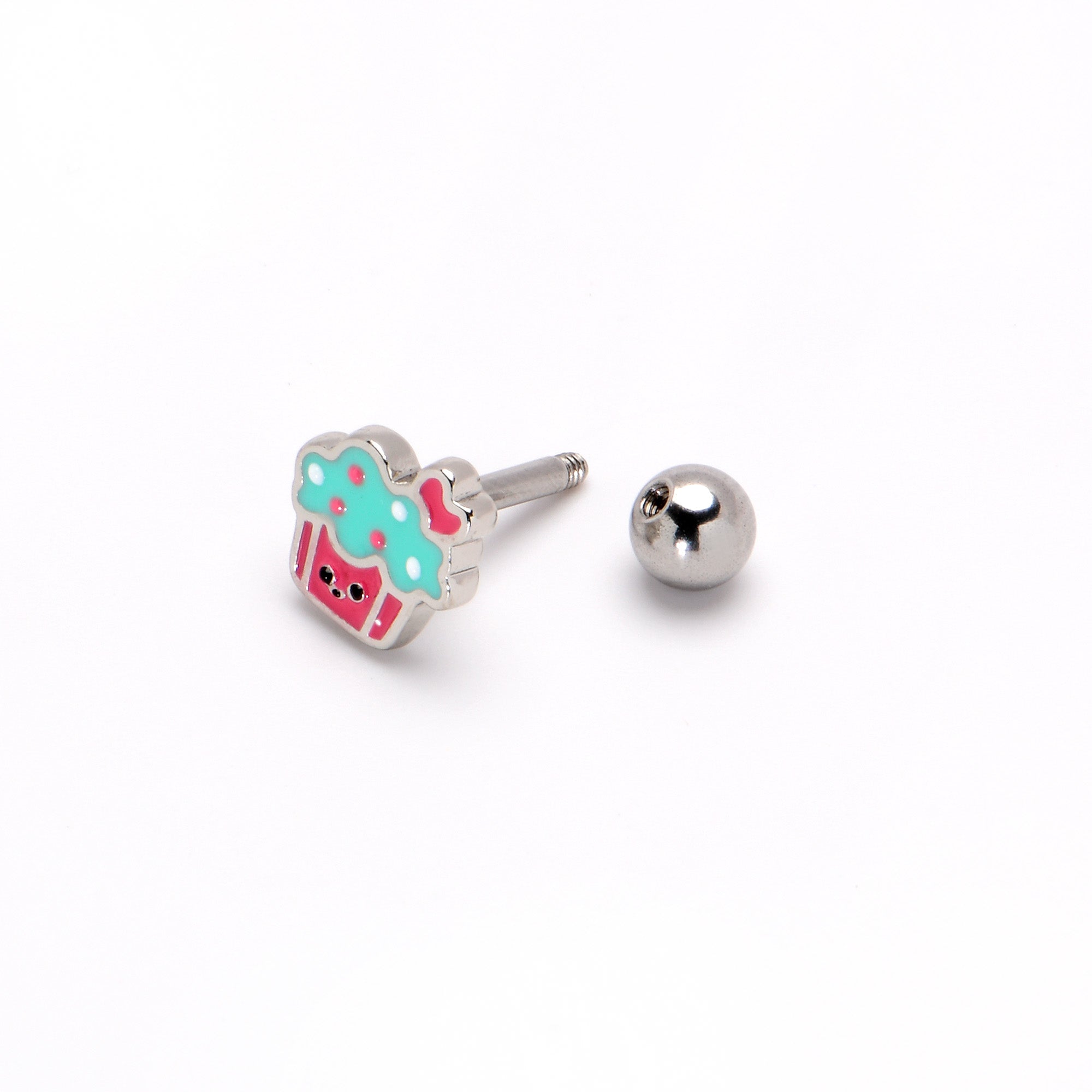 16G 1/4 Sweet Happy Cupcake Cartilage Tragus Earring