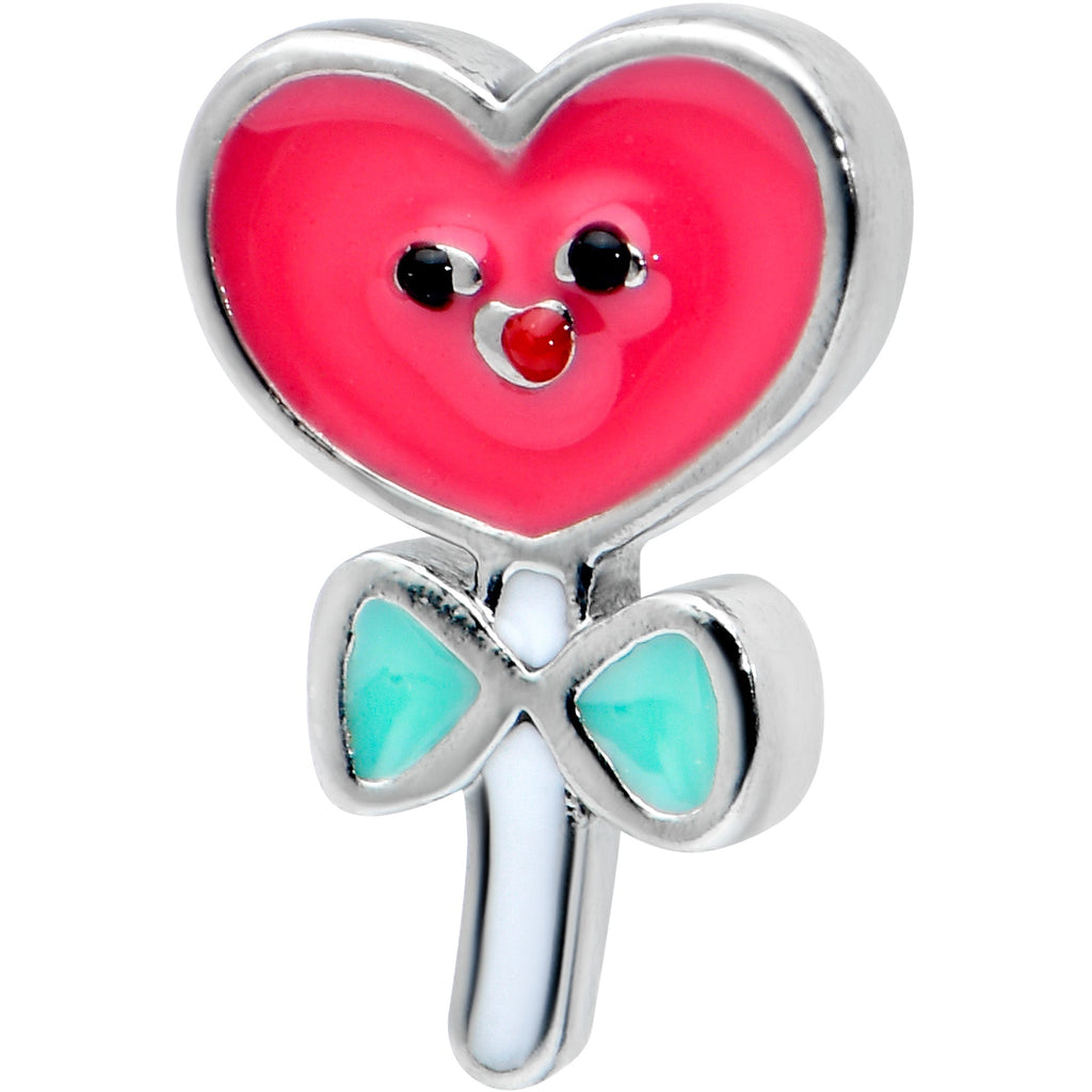 16G 5/16 Sweet Happy Heart Lollipop Labret Monroe Tragus