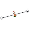 14G Sweet Christmas Holiday Candle Industrial Barbell 38mm