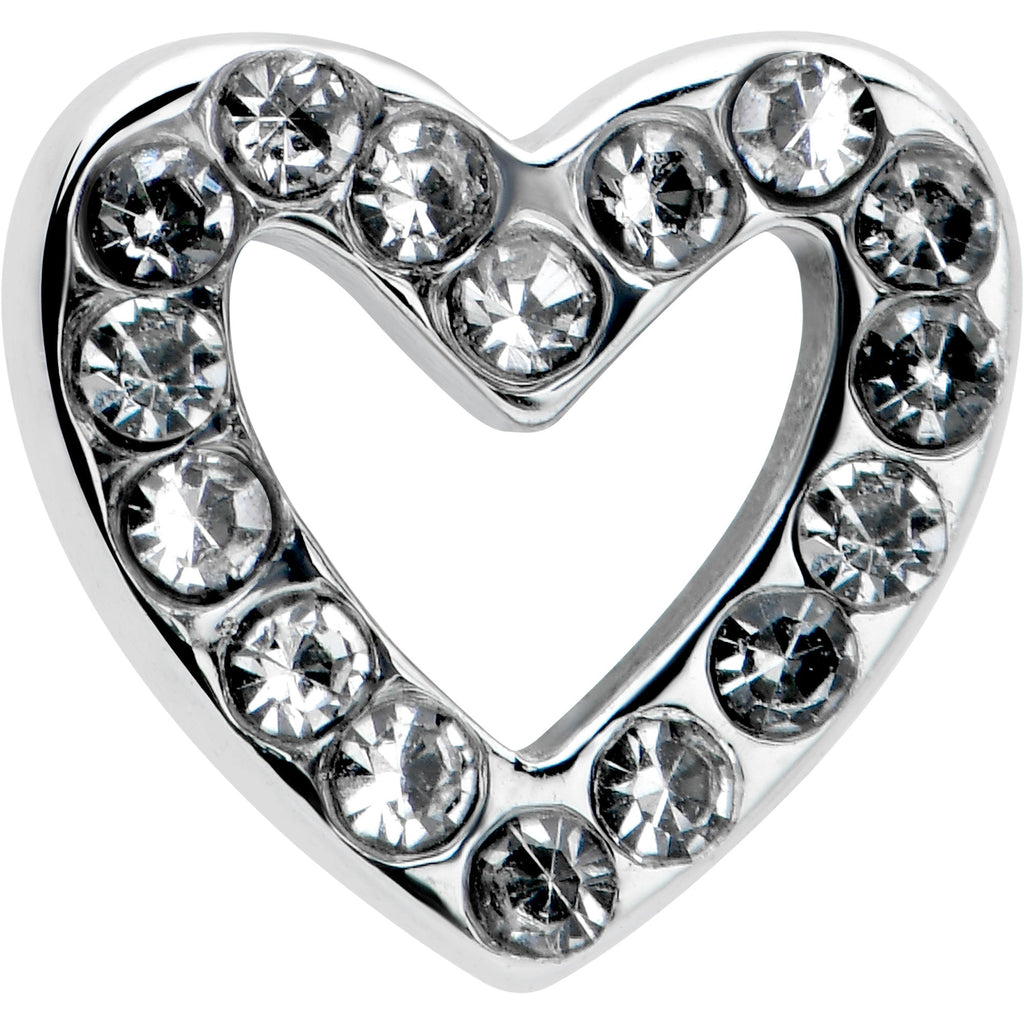 16G 5/16 Clear Gem Open Heart Valentine Labret Monroe Tragus