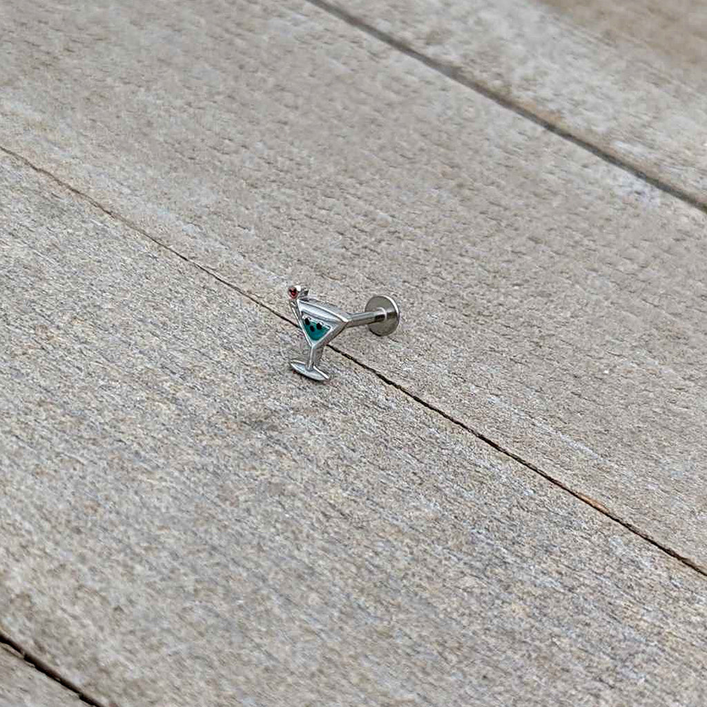 16G 5/16 Sweet Martini Glass Heart Labret Monroe Tragus