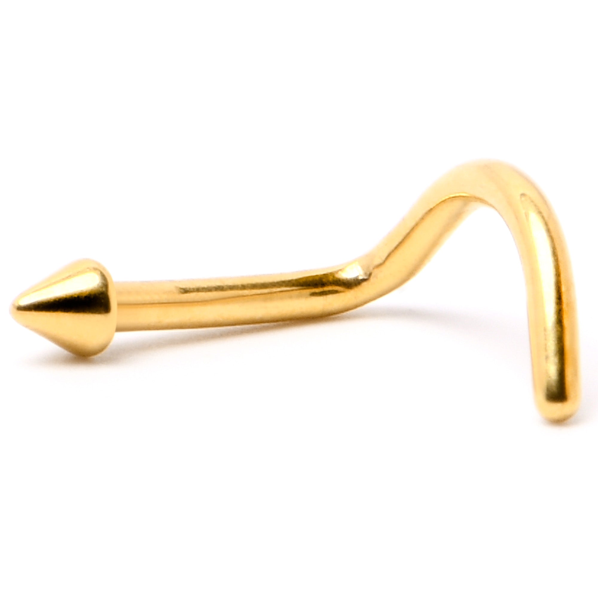 18G 1/4 Gold Hue ASTM F-136 Implant Grade Titanium Cone End Left Side Nose Screw