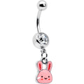 Clear Gem Kawaii Cutie Easter Bunny Dangle Belly Ring