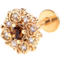 16G 1/4 Yellow Gem Gold Tone Luxe Heart Labret