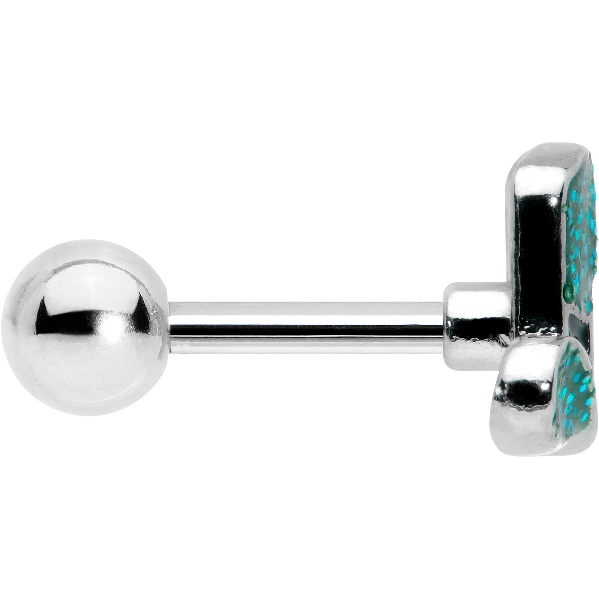 16G 1/4 Glitter Top Hat Shamrock Cartilage Tragus Earring