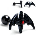 16G 1/4 Black Soaring Bat Cartilage Tragus Earring