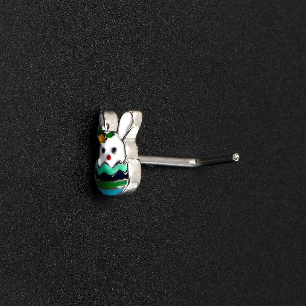 20G 7mm Easter Egg Bunny L Shape Nose Ring