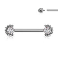 14G CZ Baller ASTM F-136 Implant Grade Titanium Internally Threaded Bridge Barbell