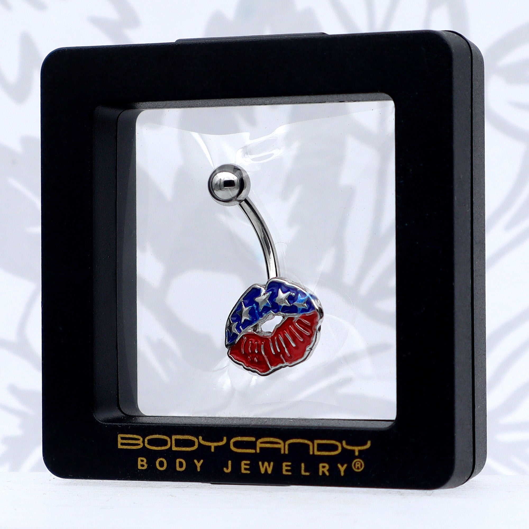 Patriotic Kissy Lips Belly Ring