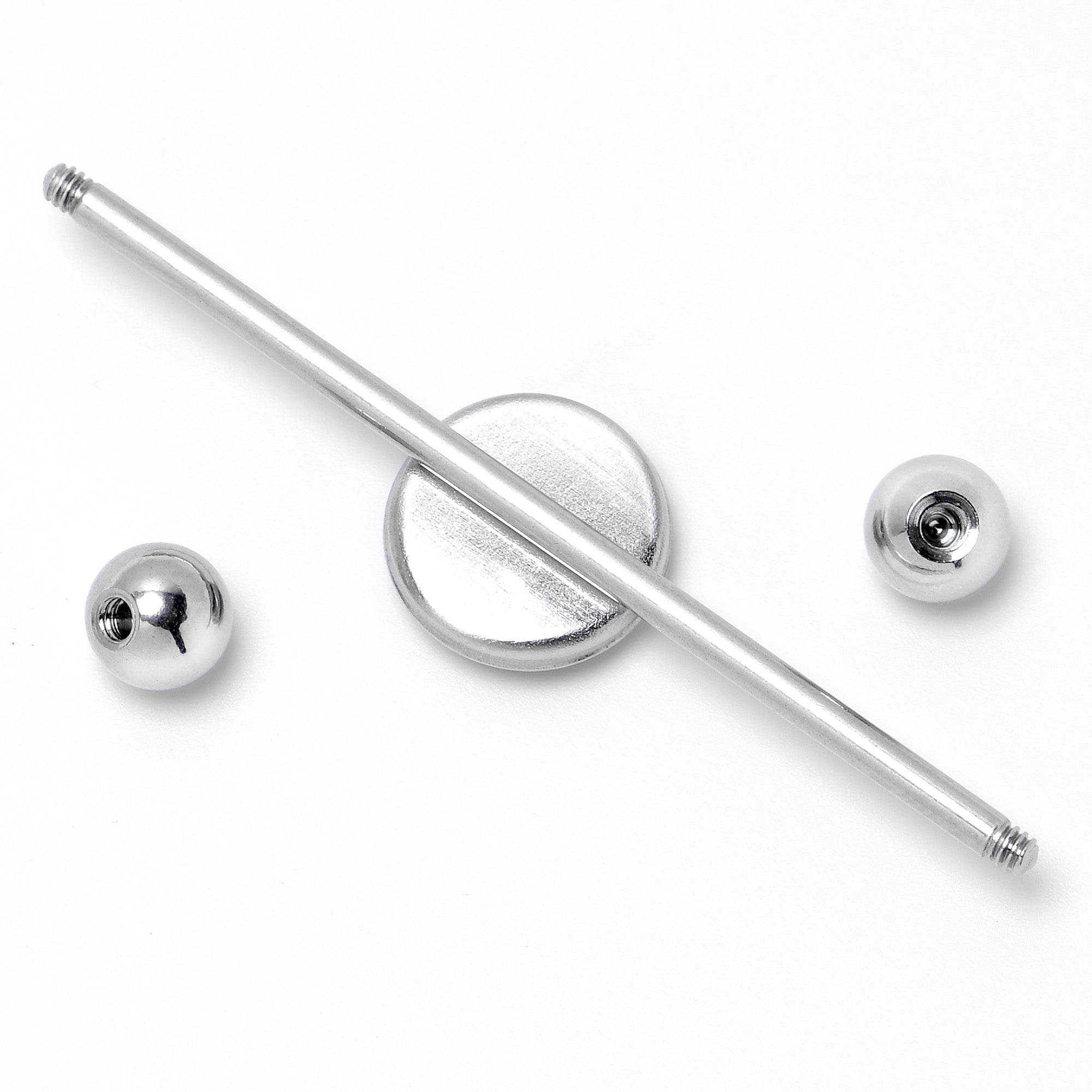 14G Heart Flag Patriotic Industrial Barbell 38mm