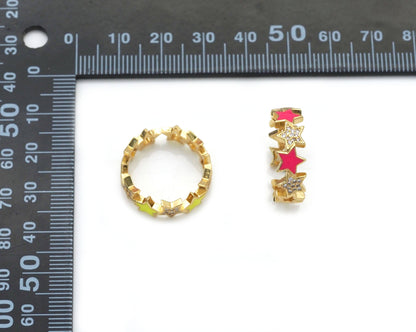 CZ Pave Enamel Star Stackable Ring, Sku#X364