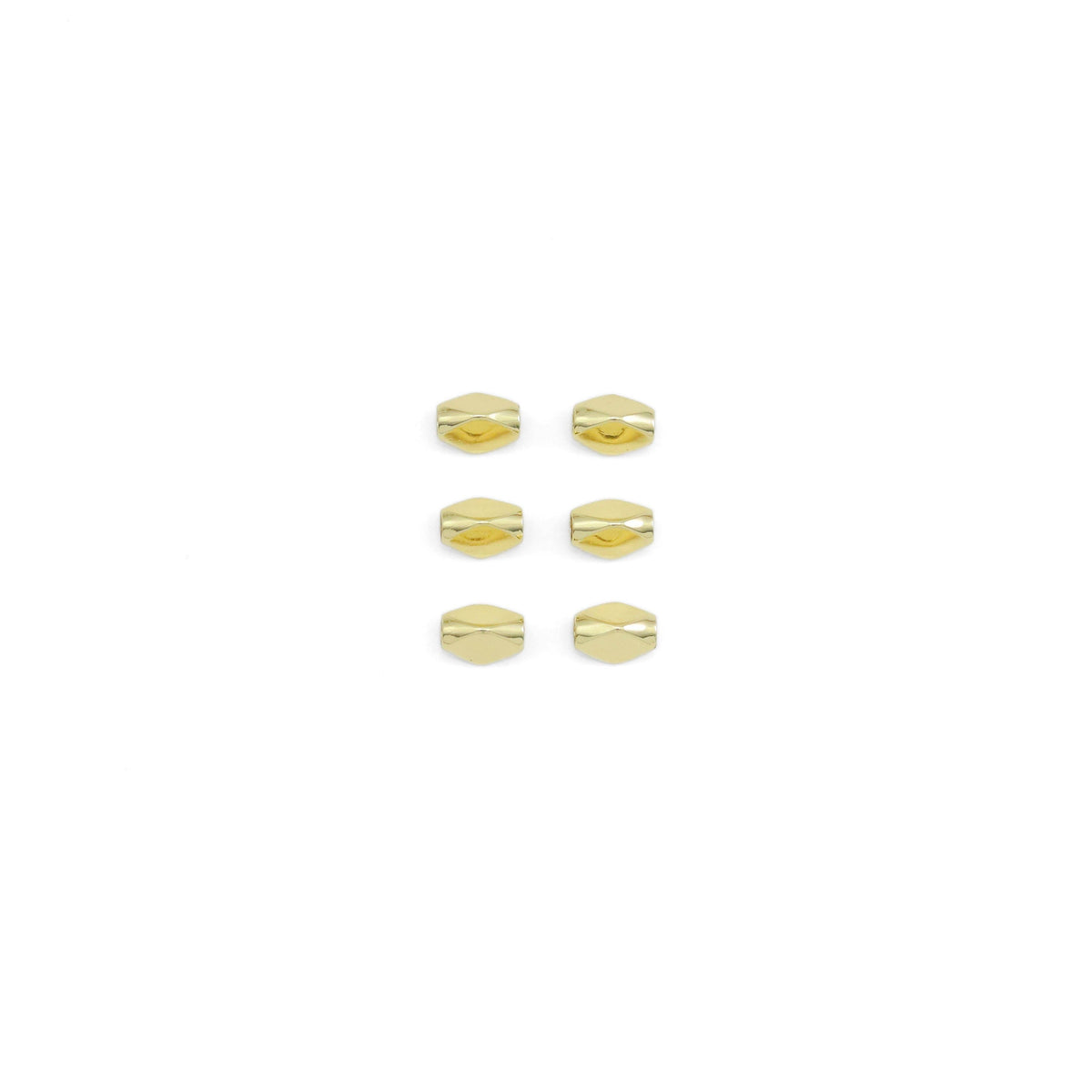 CZ Oval Faceted Tube Gold Spacer beads, Sku#JL189