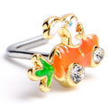 20G 1/4 Clear Gem Rabbit Carrot Car L Shape Nose Ring