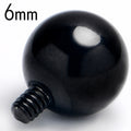 14G 6mm Black Replacement Ball End Internally Threaded Jewelry