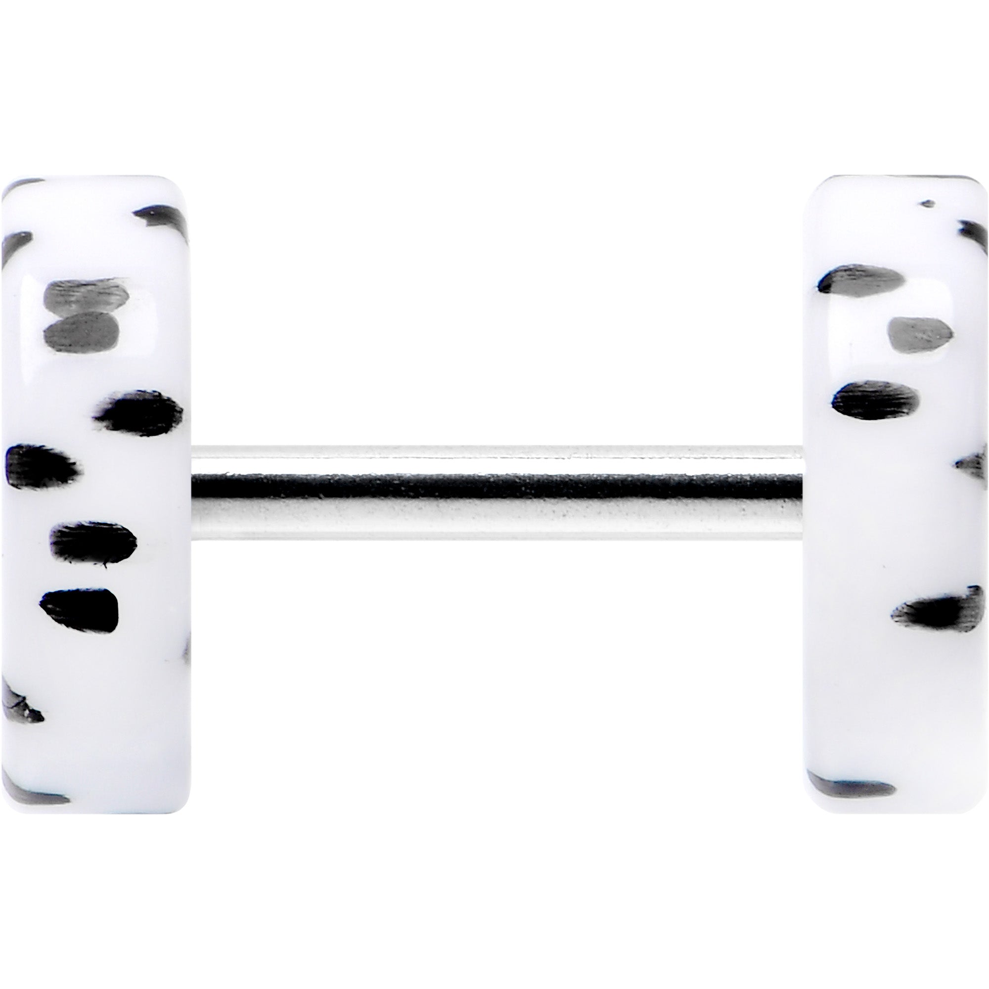 16G White Acrylic Polka Dots Black Cheater Plug Set