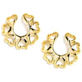 Gold PVD Stainless Steel Hollow Hearts Clip On Fake Nipple Shield Set
