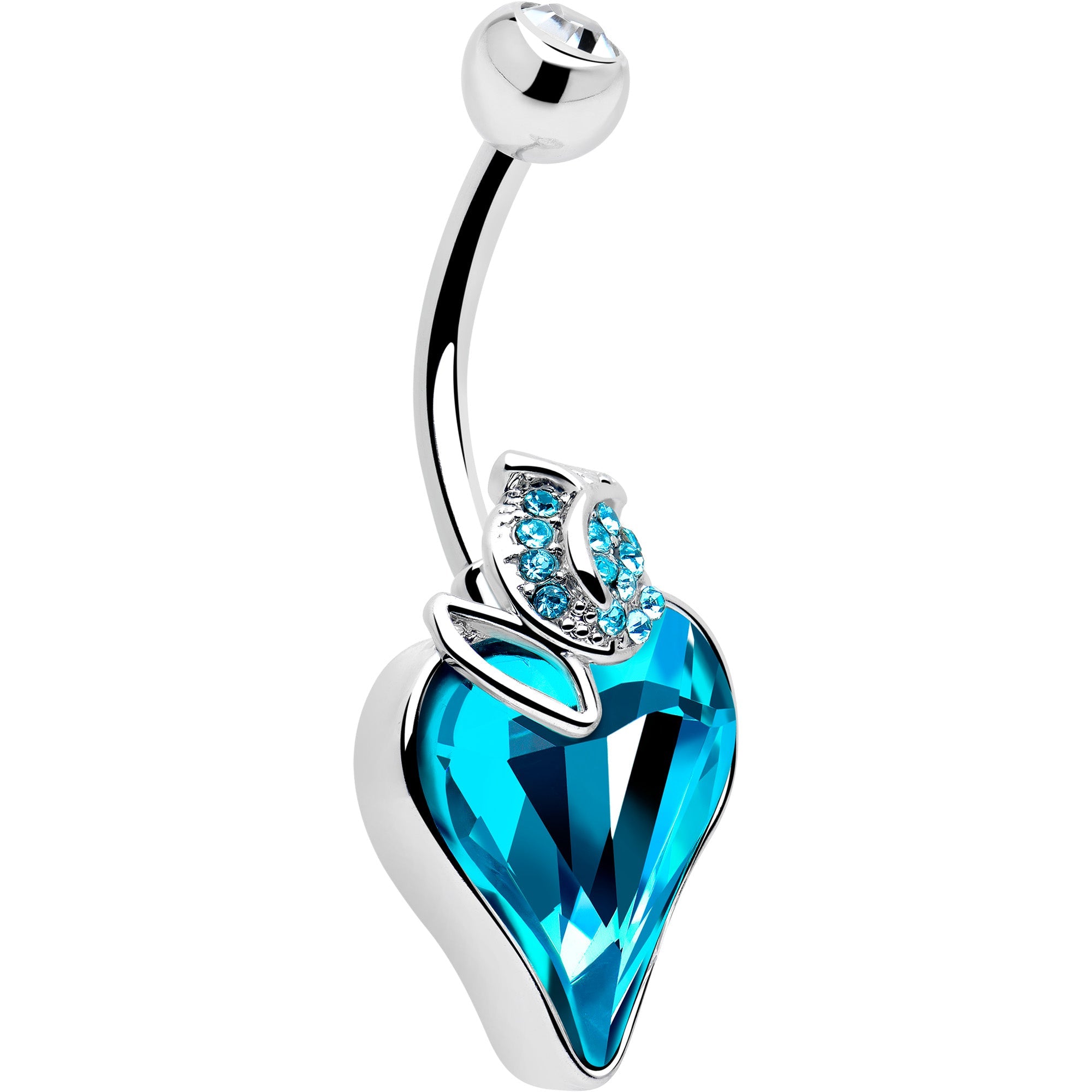 Clear Blue Gem Strawberry Love Belly Ring