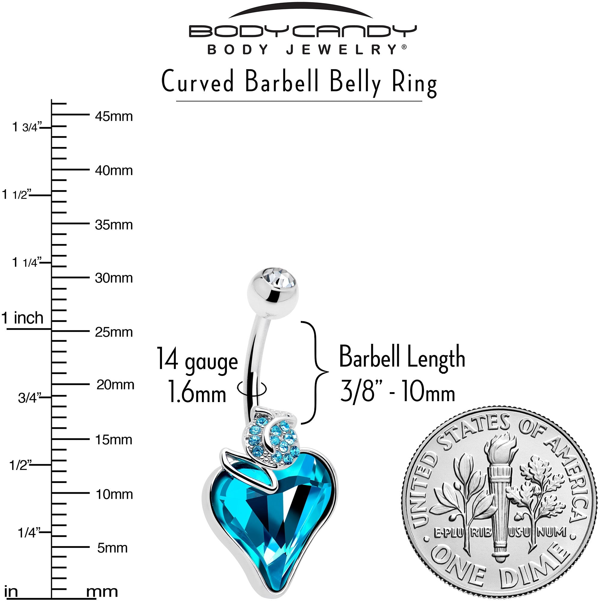 Clear Blue Gem Strawberry Love Belly Ring