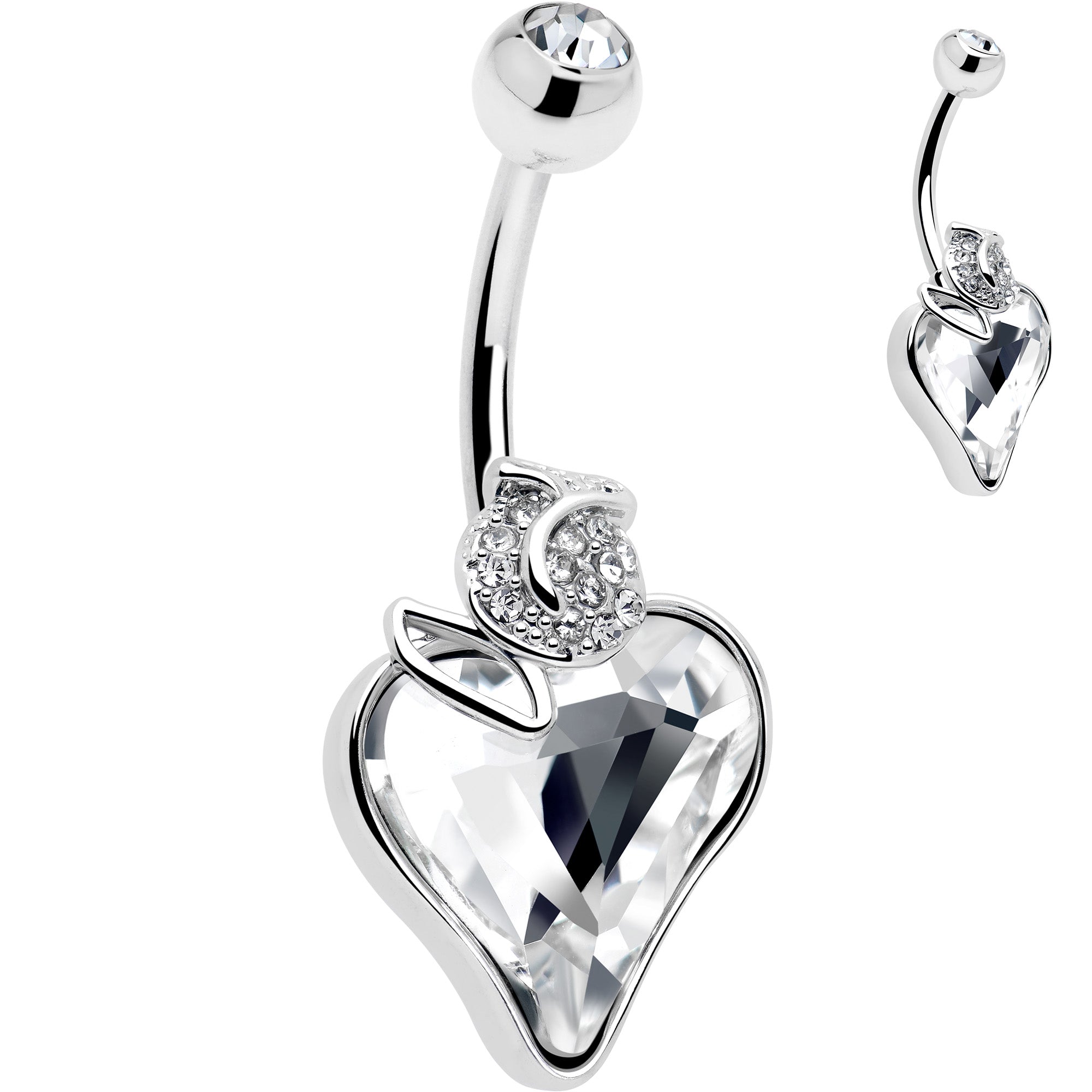 Clear Gem Strawberry Love Belly Ring