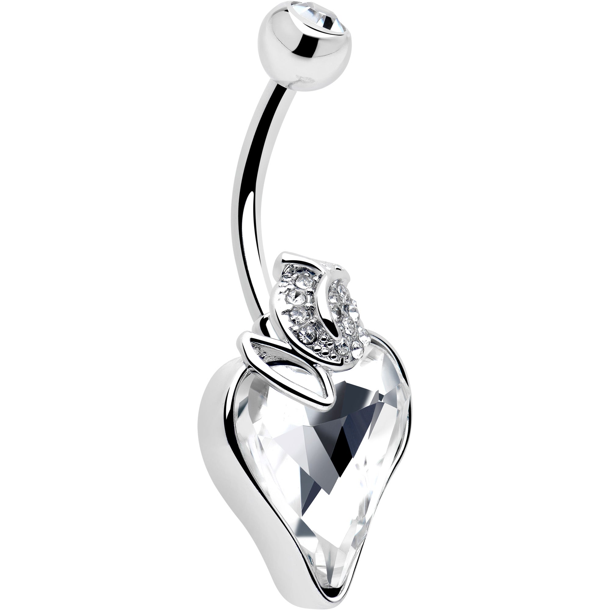 Clear Gem Strawberry Love Belly Ring