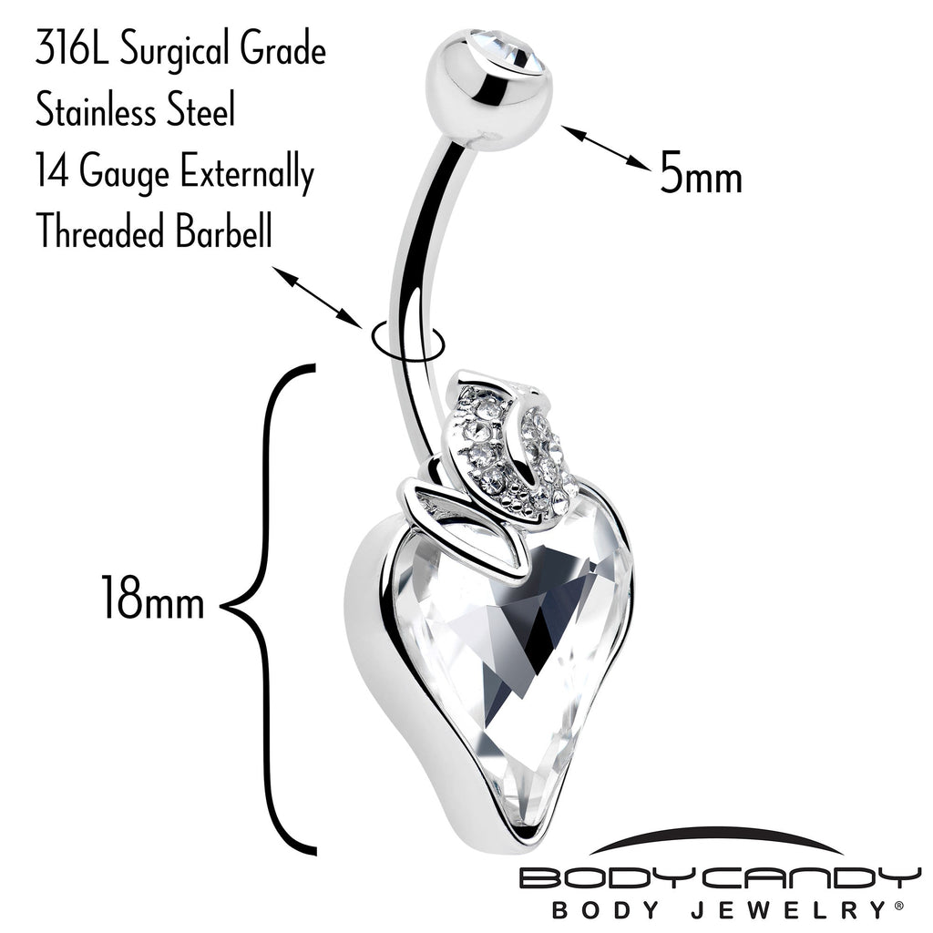 Clear Gem Strawberry Love Belly Ring