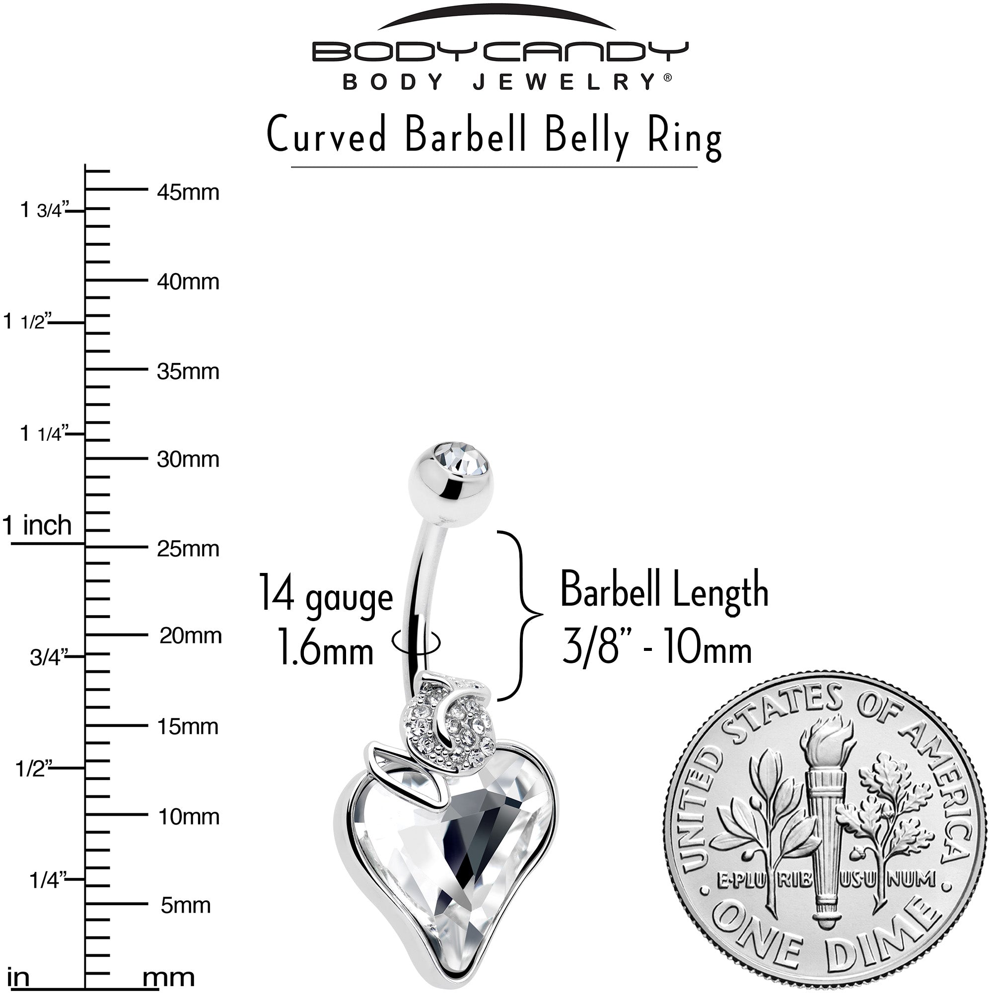 Clear Gem Strawberry Love Belly Ring