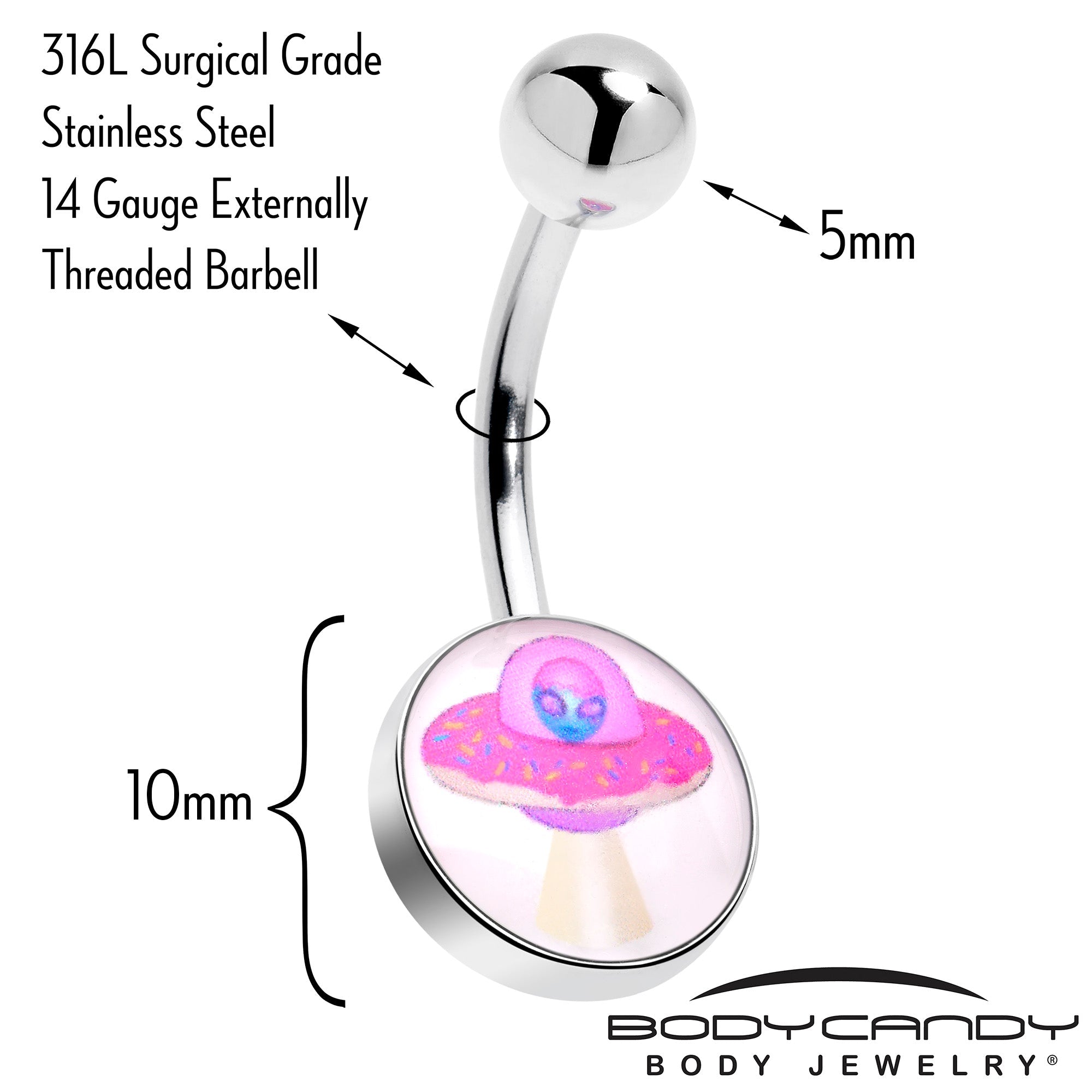 UFO Alien Ship Belly Ring