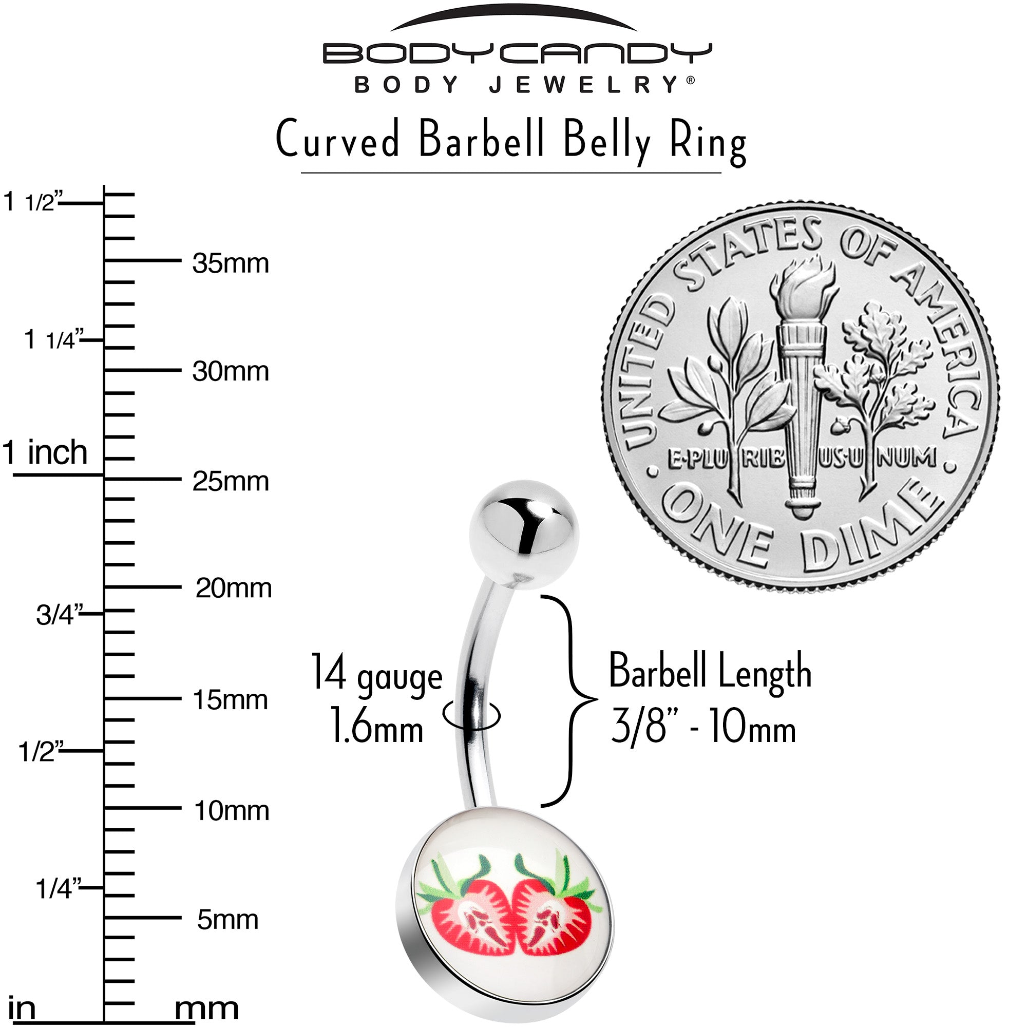 Screaming Strawberry Horror Fruit Belly Ring