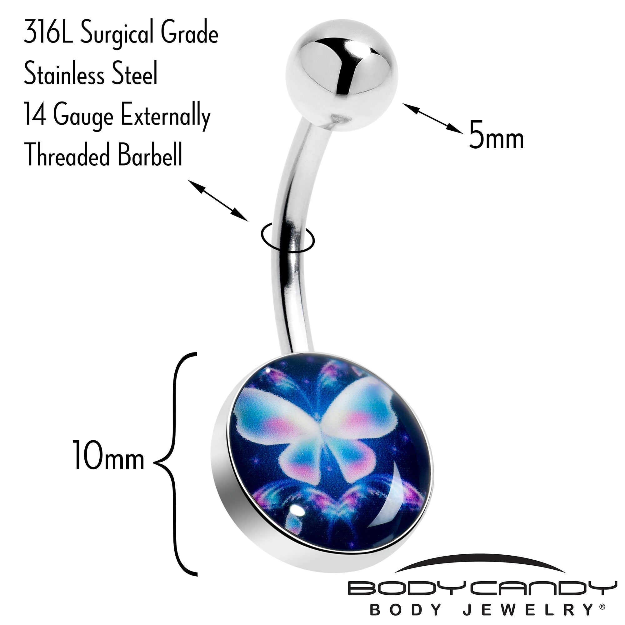 Futuristic Butterfly Belly Ring
