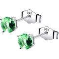 4mm CZ 925 Sterling Silver August Birthstone Stud Earrings