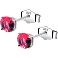 4mm CZ 925 Sterling Silver July Birthstone Stud Earrings