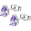 4mm CZ Pear 925 Sterling Silver June Birthstone Stud Earrings