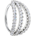 20G 5/16 Clear CZ Gem Faux Triple Hoop Nose Hoop