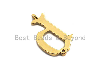 Enamel pave alphabet letter, Alphabet Charms, Initial Alphabet Letters, Custom Naming Pendants, Initial Letter b Pendant,13x23mm,sku#B124