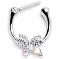 16G 5/16 Aurora Gem Ultra Drama Butterfly Cartilage Clicker