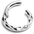 16G 1/4 Punk Texture Precision Hinge Segment Ring